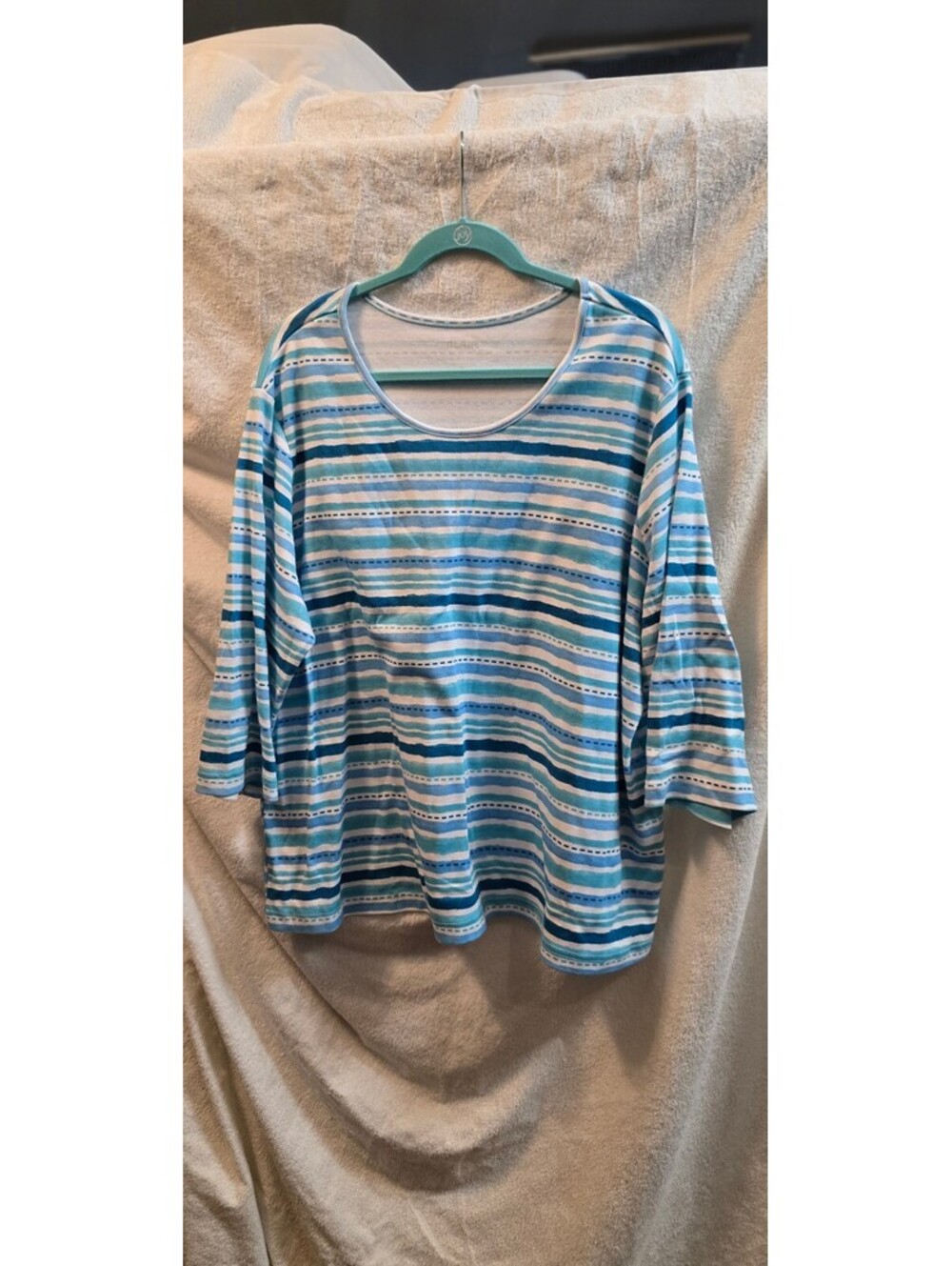 Women's sz 2X Blair Turquoise Striped Top